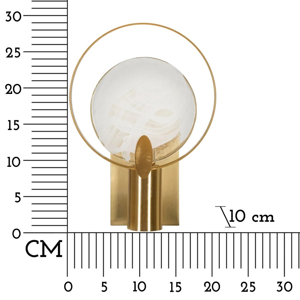 Candeeiro de Parede "Oklan" Dourado – 20x10x29 cm