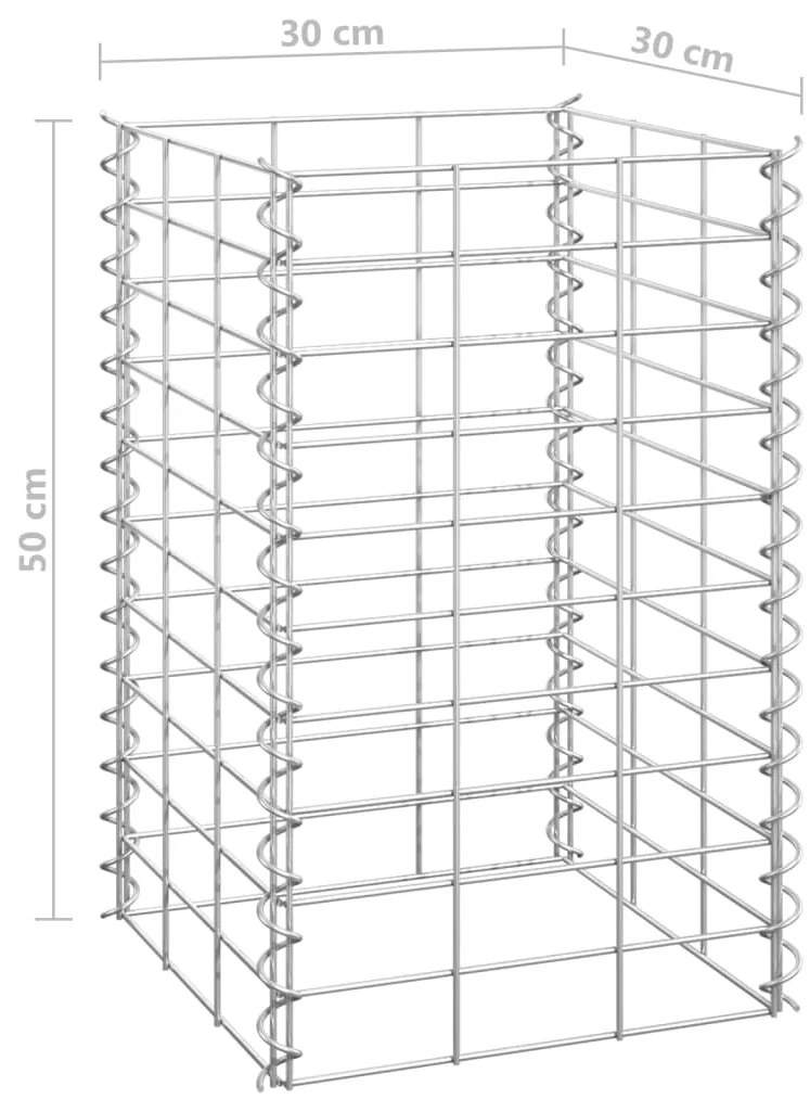 Canteiro/gabião elevado 3 pcs 30x30x50 cm ferro