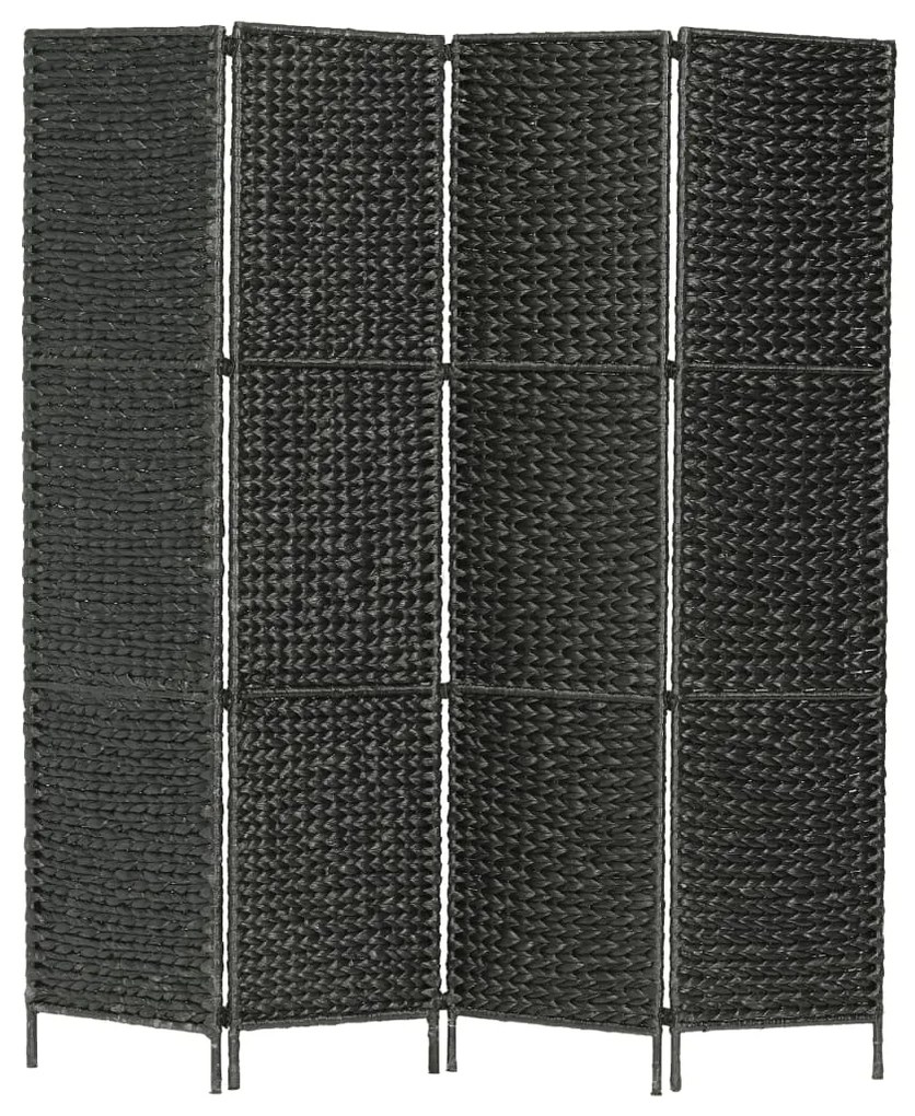 vidaXL Divisória com 4 painéis 154x160 cm jacinto de água preto