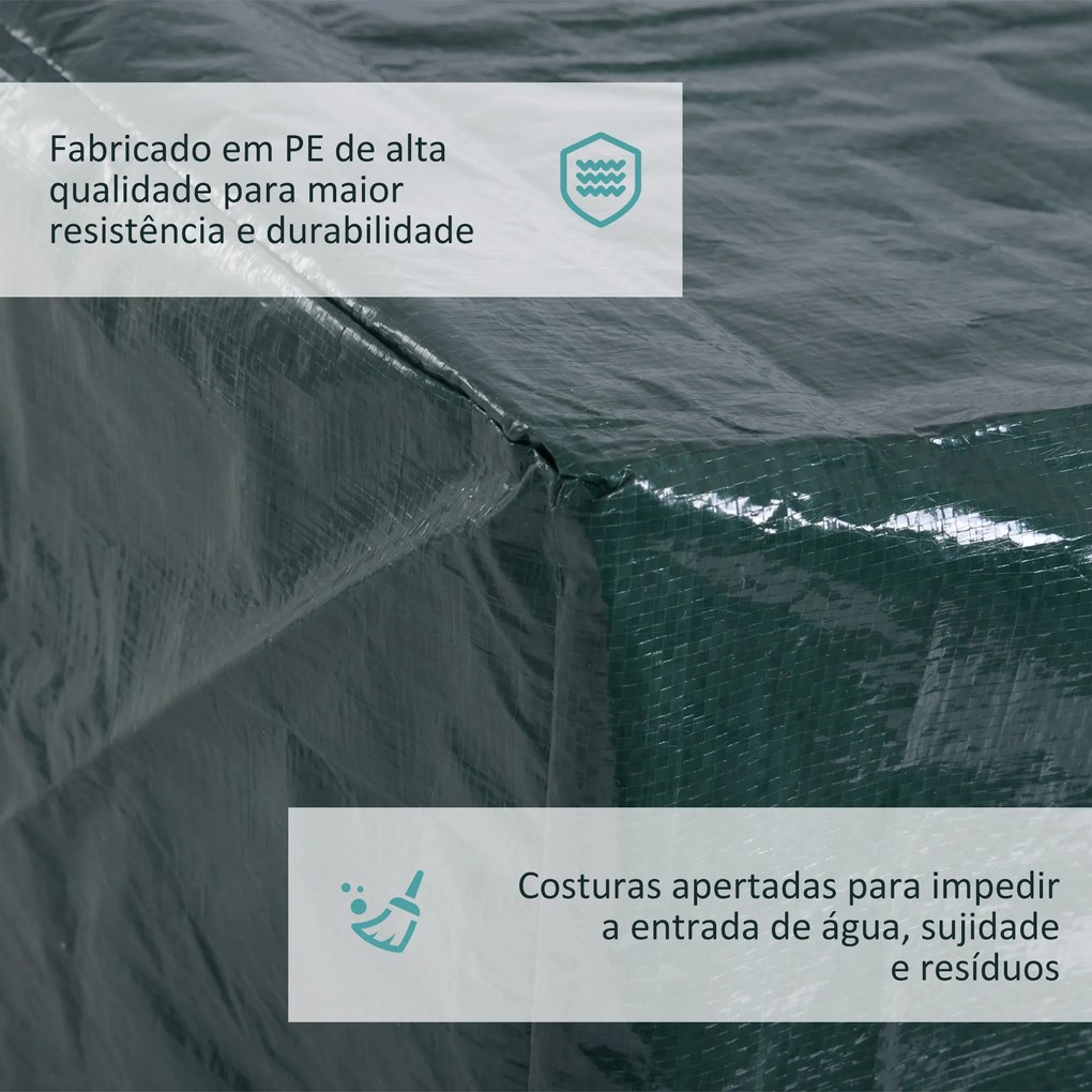 Capa Protetora para Móveis Retangular Cobertura de Móveis para Jardim Impermeável para Terraço Varanda 235x190x90 cm Verde