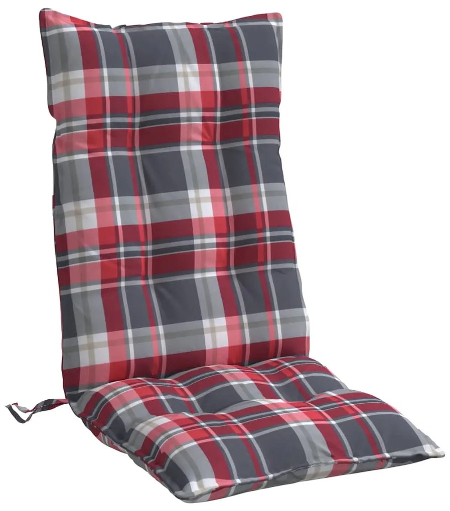 Almofadões cadeira encosto alto 2 pcs oxford xadrez vermelho