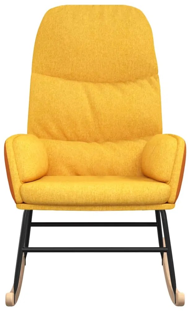 Cadeira de baloiço tecido amarelo mostarda