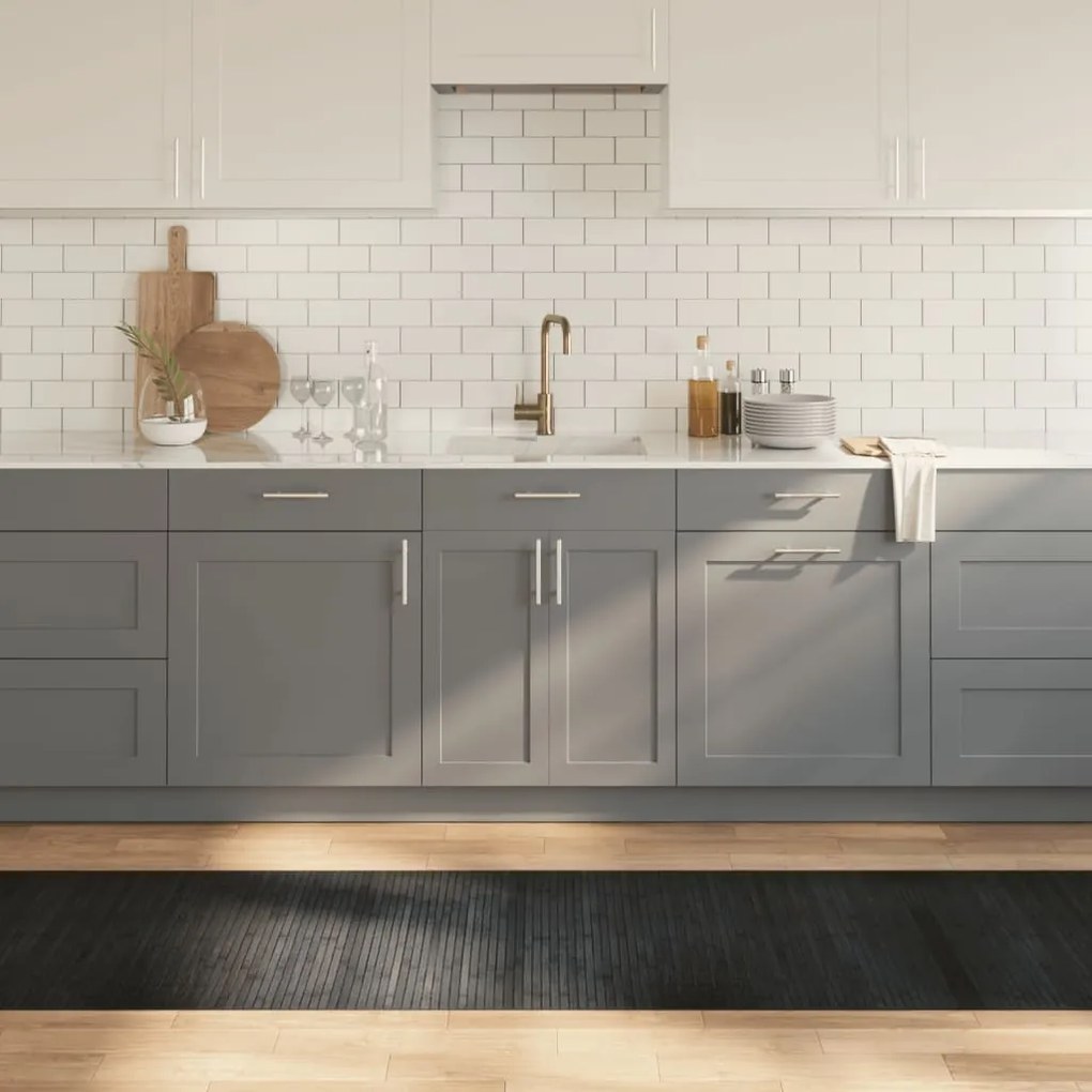 vidaXL Tapete retangular 70x300 cm bambu cinzento