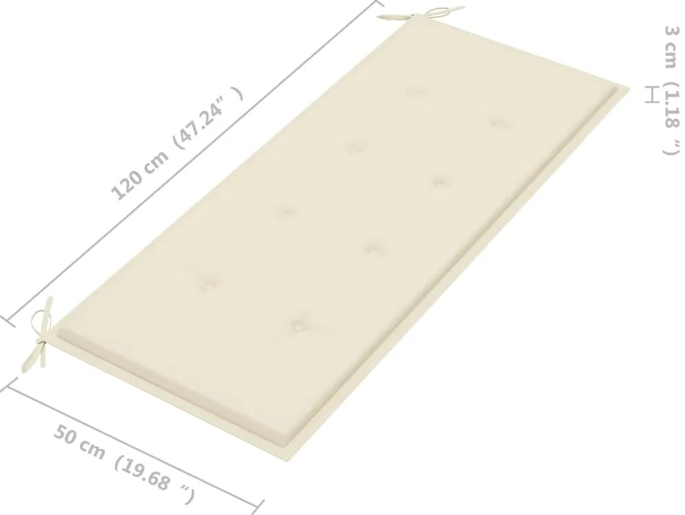 Banco de jardim empilhável c/ almofadão 128,5 cm teca maciça