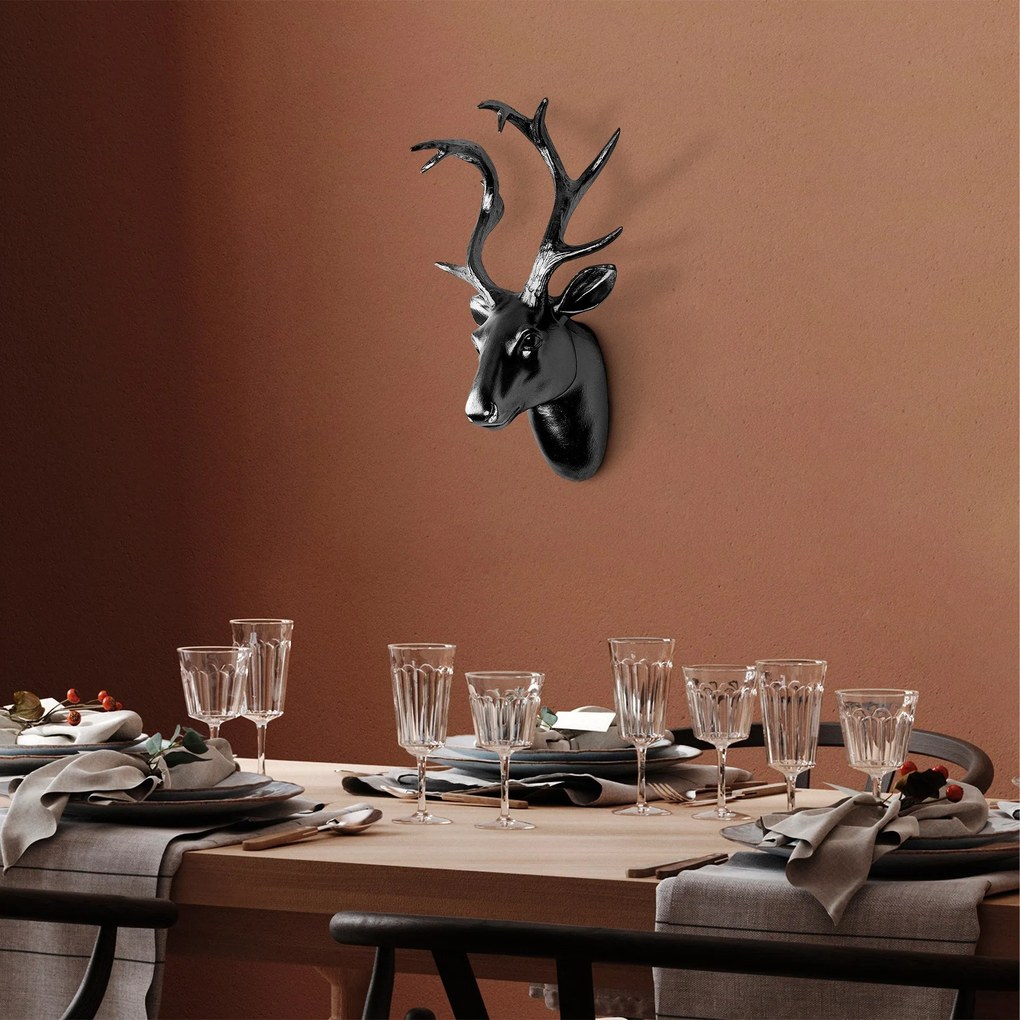 Acessório Decorativo de Parede Yak-007 – Preto – 26x38x17 cm