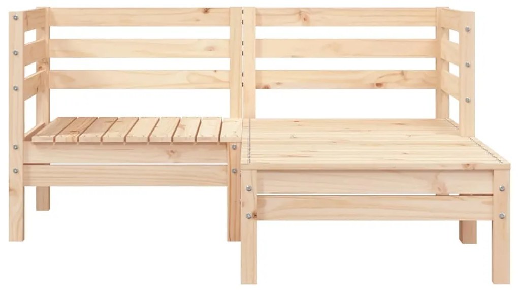 Sofá de 2 lugares para jardim com apoio de pés pinho maciço