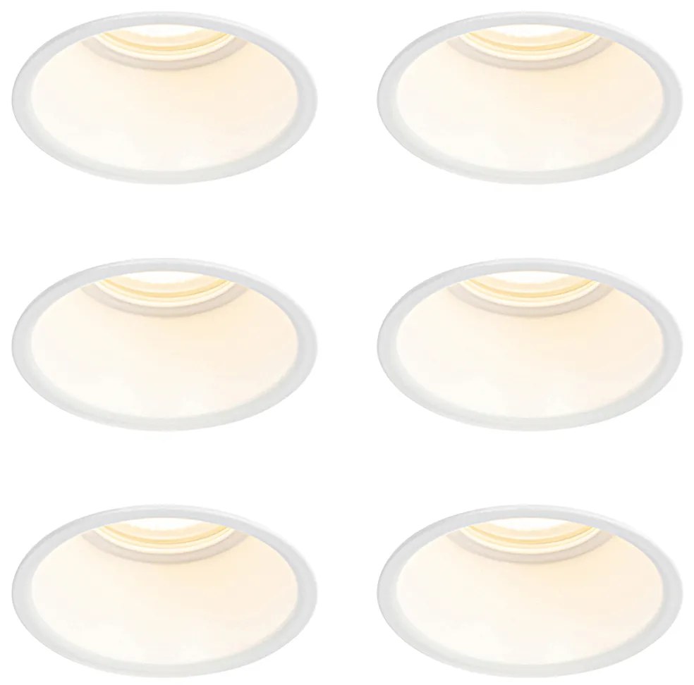 Conjunto de 6 Spots Embutidos Brancos GU10 50mm IP44 - Dept