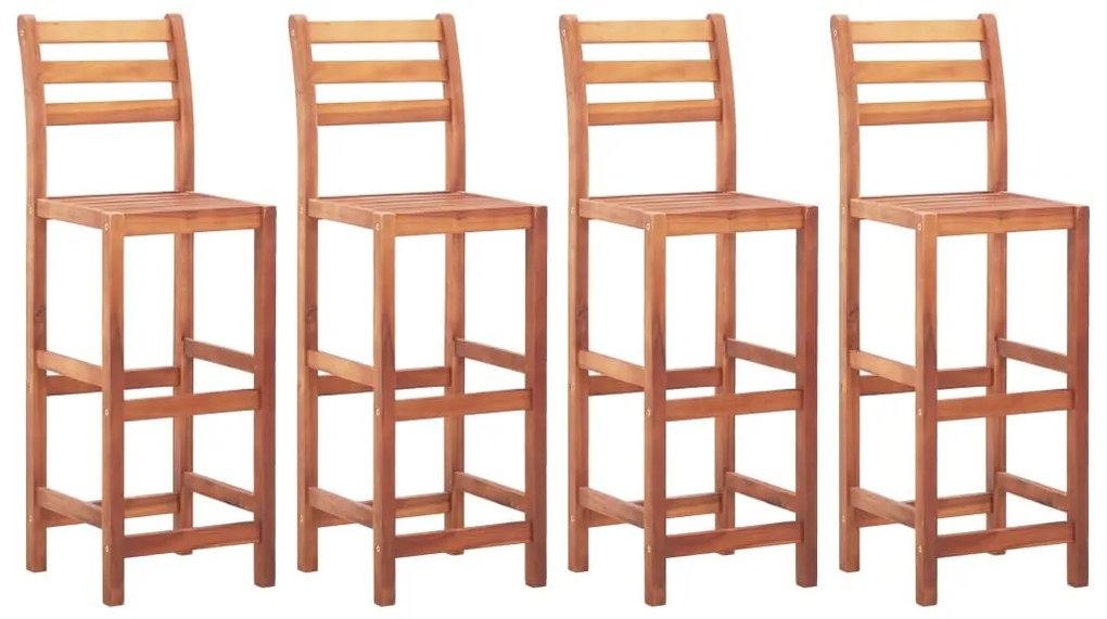 Cadeiras de bar 4 pcs madeira de acácia maciça