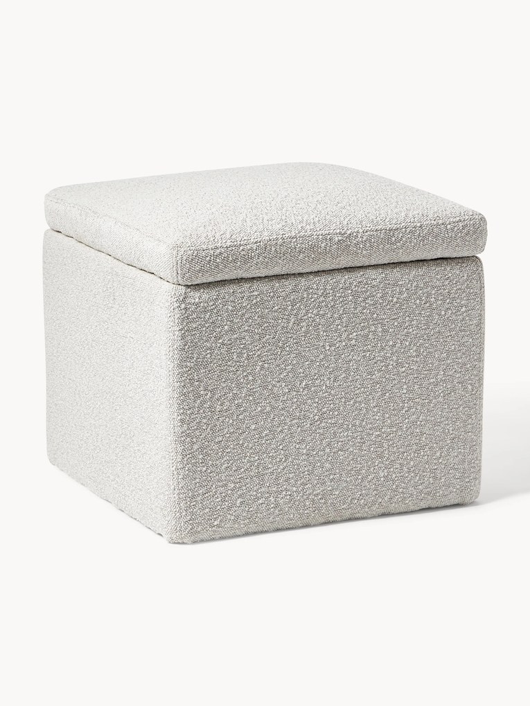 Bouclé Upholstered Stool Winou with Storage Space
