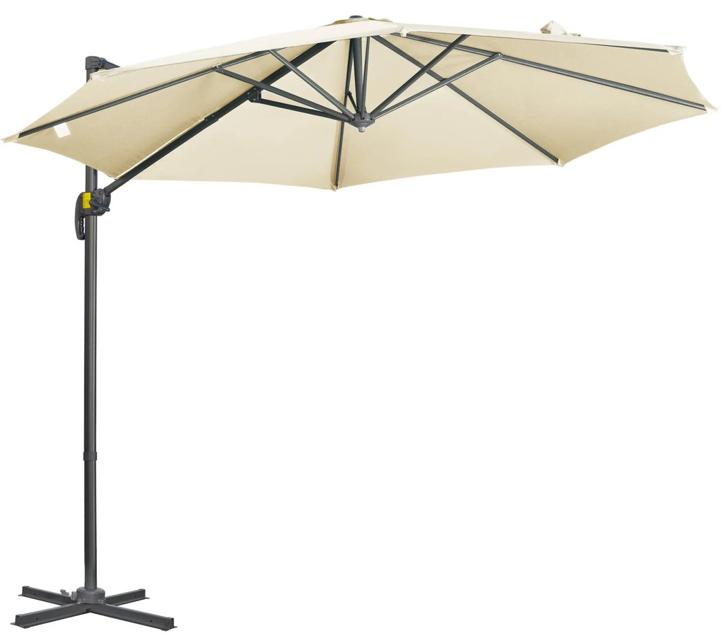 Chapéu de Sol de Jardim de Alumínio Ø293x248cm Chapéu de Sol Excêntric