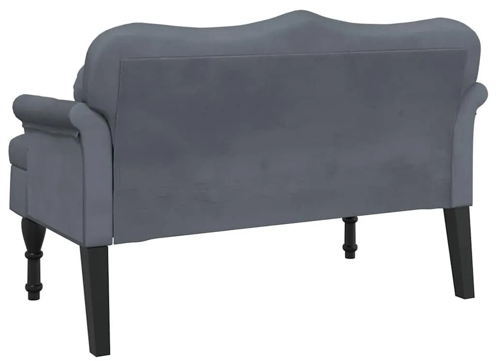 Banco com almofadões 120,5x65x75 cm veludo cinzento-escuro