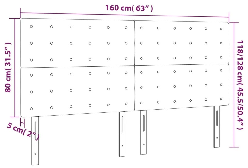 Cabeceira cama 4 pcs couro artificial 80x5x78/88 cm cappuccino