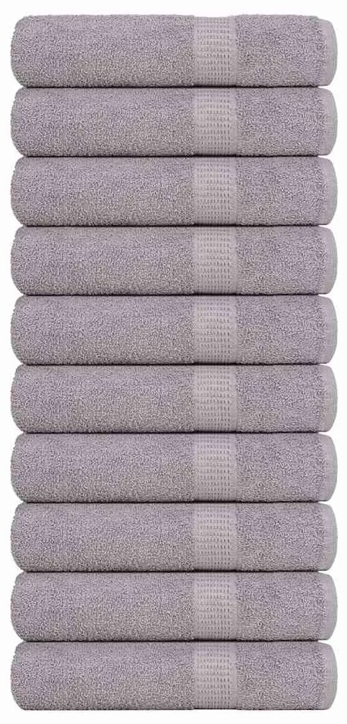 vidaXL Toalhas de banho 10 pcs 100x150 cm 360gsm 100% algodão cinzento