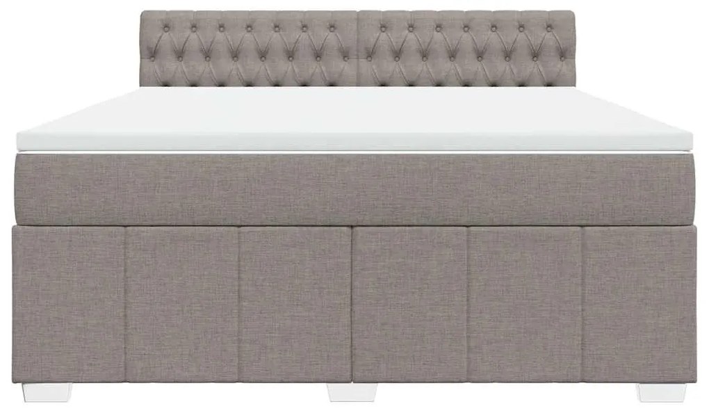 Cama com molas/colchão 180x200 cm tecido castanho-acinzentado