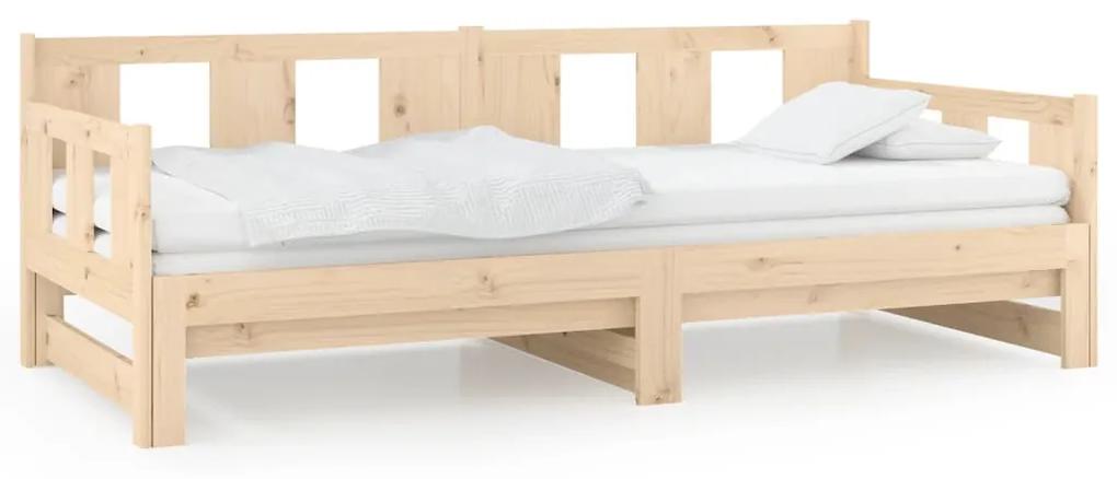 Estrutura sofá-cama de puxar 2x(90x200) cm madeira pinho maciço