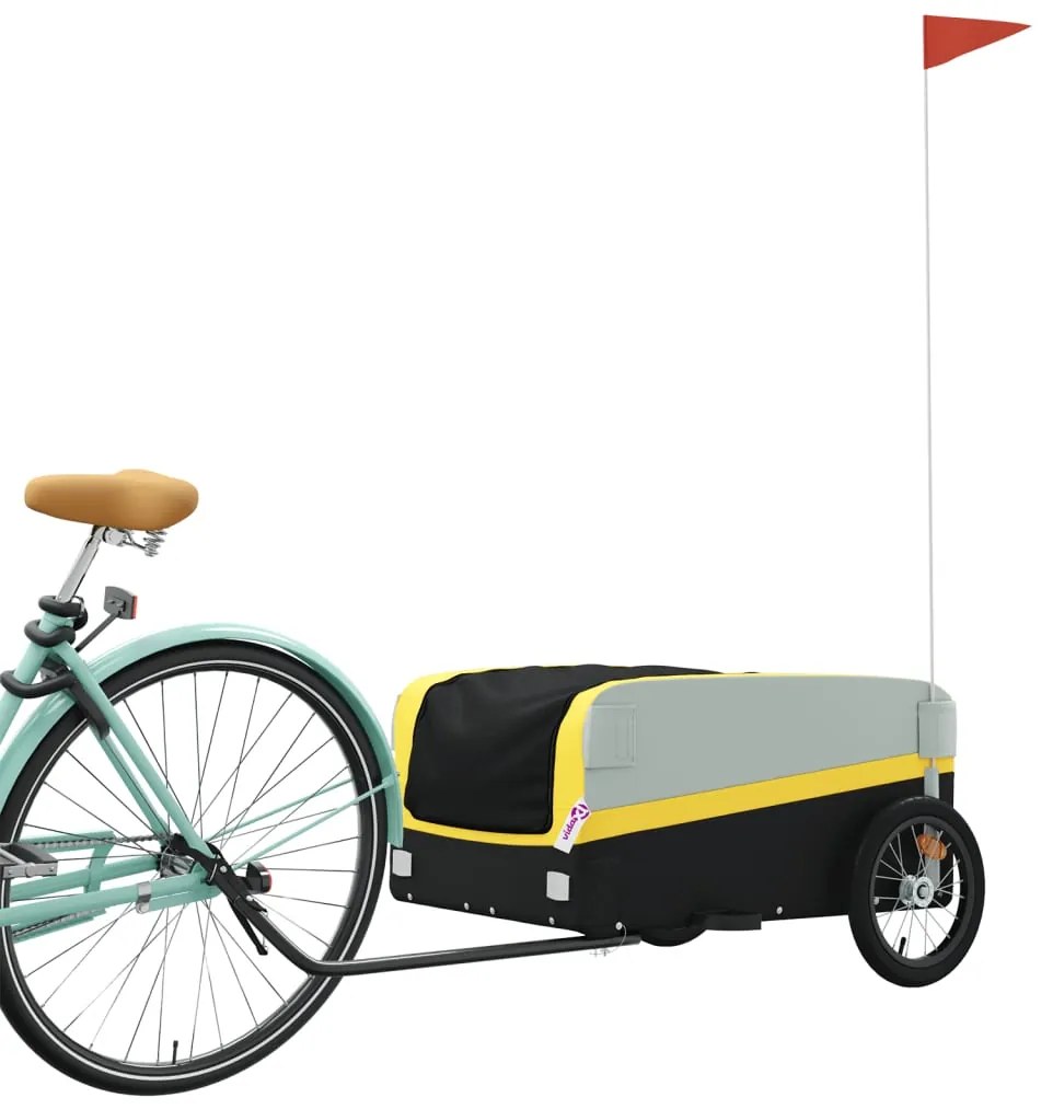 Reboque para bicicleta 45 kg ferro preto e amarelo
