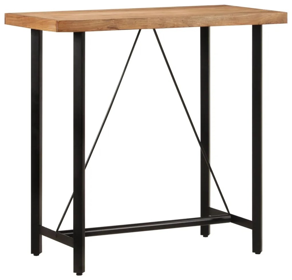 vidaXL Mesa de bar 110x55x107 cm madeira de acácia maciça e ferro