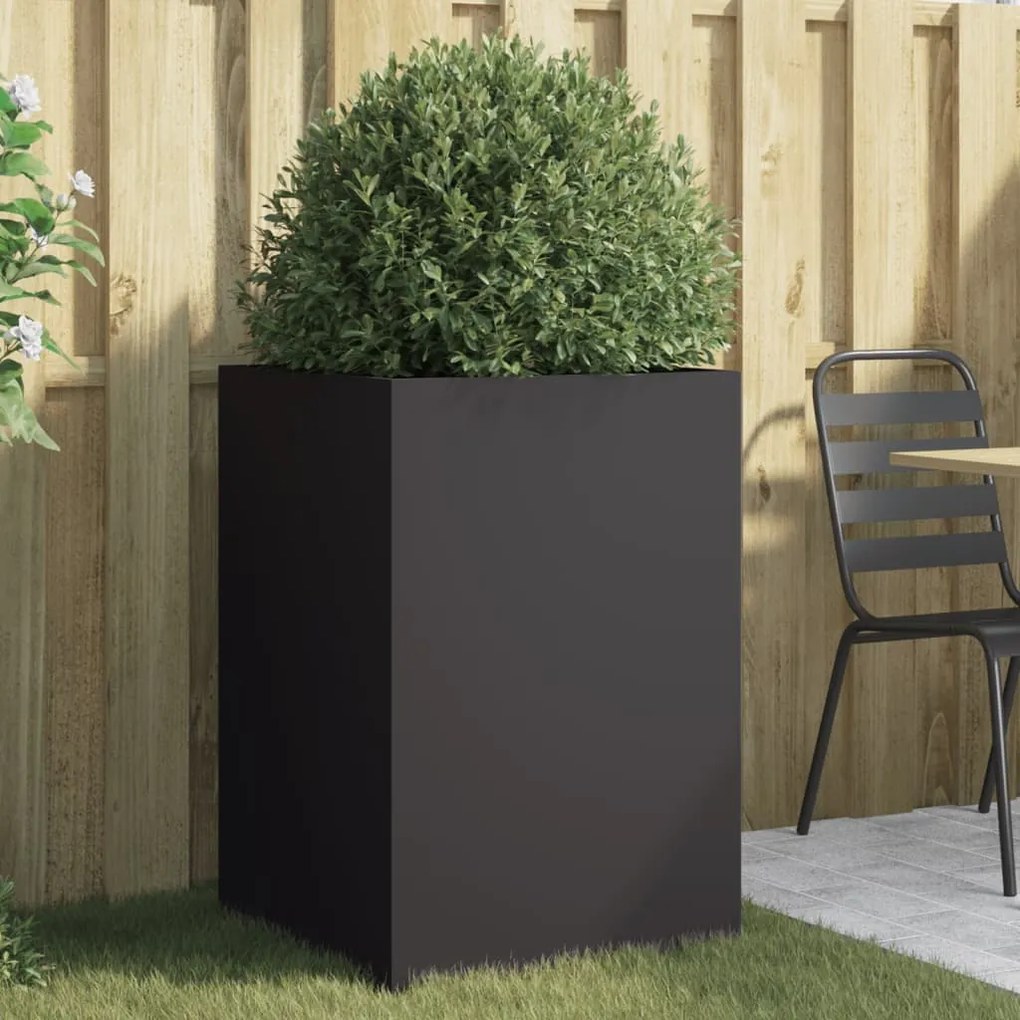 Vaso/floreira 52x48x75 cm aço preto