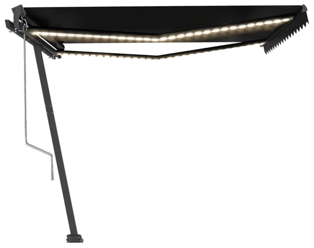 Toldo automático com LED e sensor de vento 450x350 cm antracite