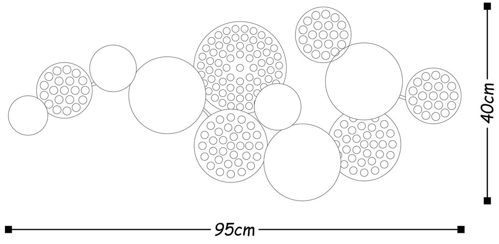 Acessório Decorativo de Metal Bys-4033 – Multicolor – 95 x 40 cm