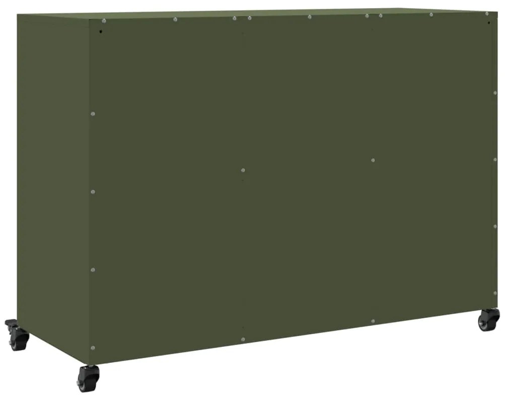 Aparador 100,5x39x72 cm aço verde-azeitona