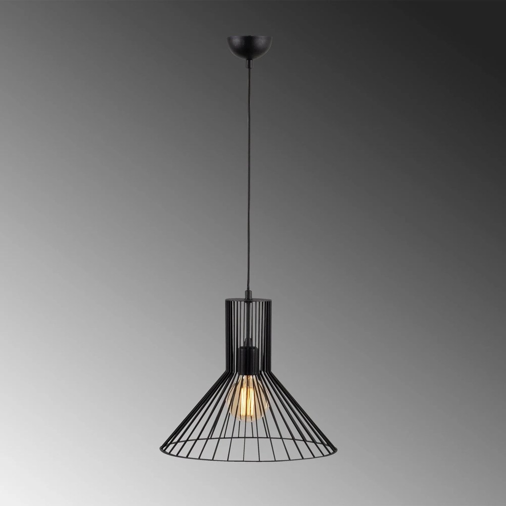 Candeeiro Fellini – Preto – Diâmetro 38 cm, Altura 128 cm
