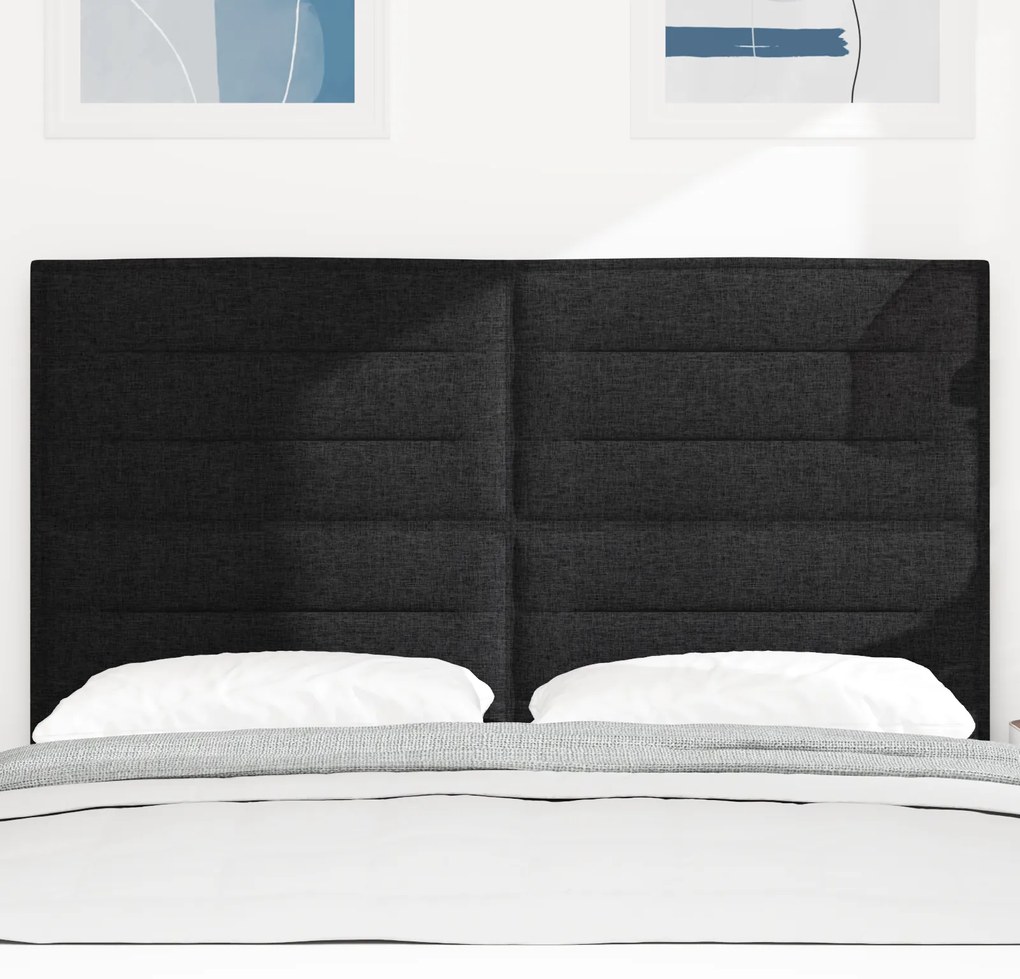 Cabeceira Linhas Design Preto 140 cm Tecido