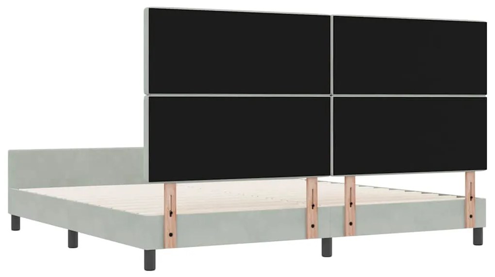 Cama vidaXL Cinza Claro 200x200 cm Veludo
