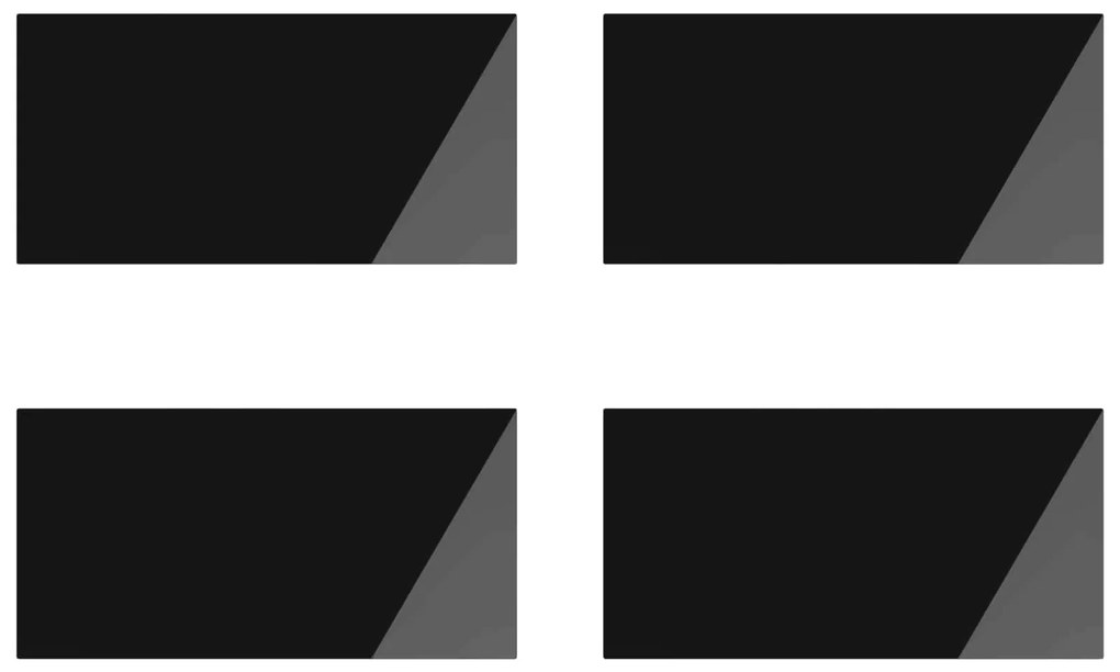 vidaXL Tampo de Mesa 4 pcs Preto Vidro