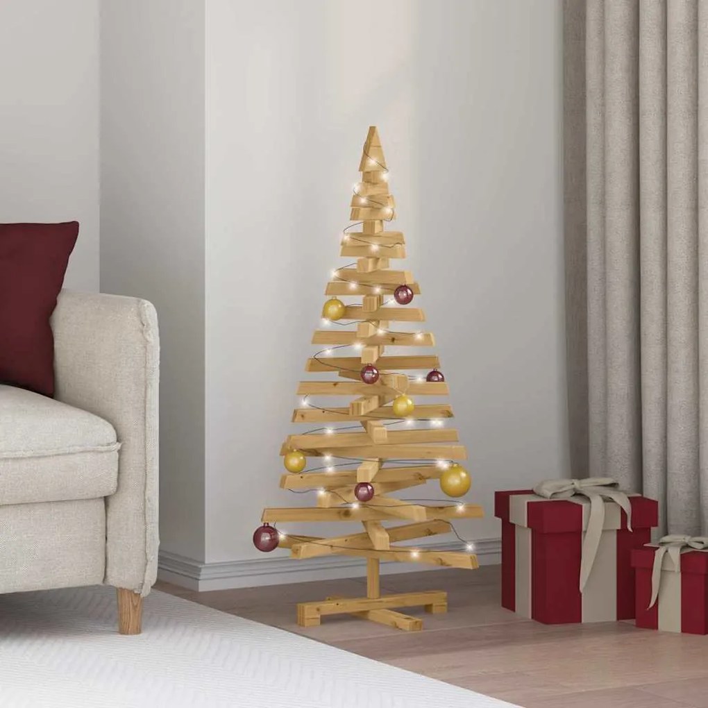 vidaXL Árvores de Natal Castanho 120 cm Madeira de pinho maciça