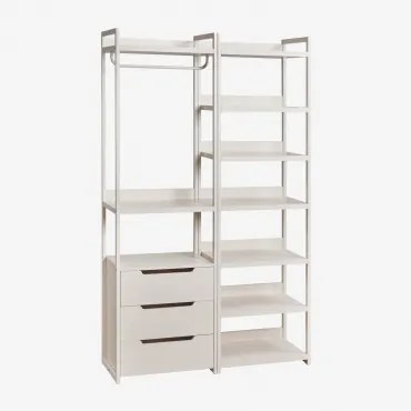 Armário Modular Aberto De 2 Peças Com Gavetas E Estante Em Ferro Velunis Gardénia Branco - Sklum