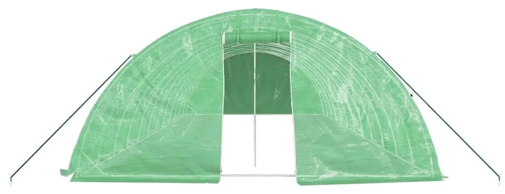 Estufa com estrutura de aço 60 m² 12x5x2,3 m verde