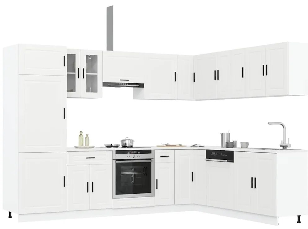vidaXL 14 peças armário de cozinha conjunto Porto branca