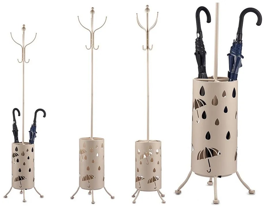 Bengaleiro Suporte de Guarda-chuva Metal Creme (44 X 185 X 44 cm)