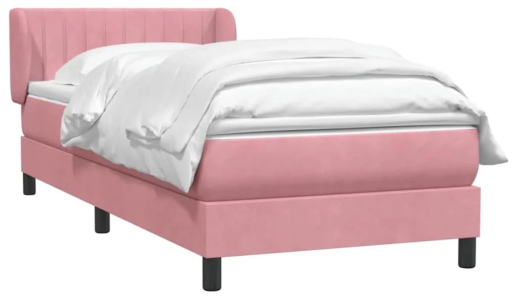 Cama com molas/colchão 80x220 cm veludo rosa