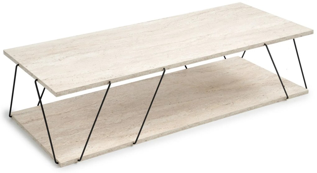 Mesa de Centro Labranda – Travertine Black – 120x30x50 cm
