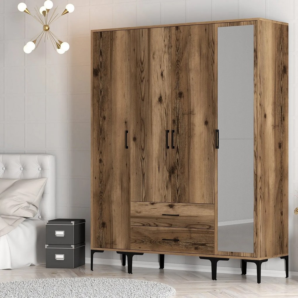 Roupeiro Kumsal STR – Nogueira – 160x47,5x201,4 cm