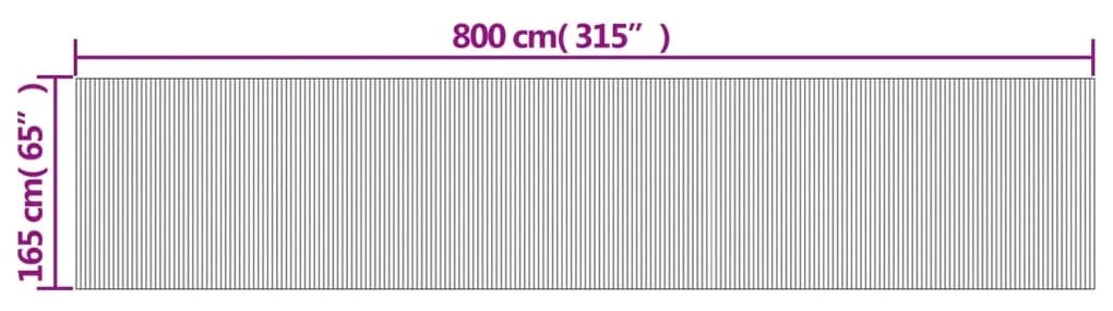 Divisória 165x800 cm bambu castanho