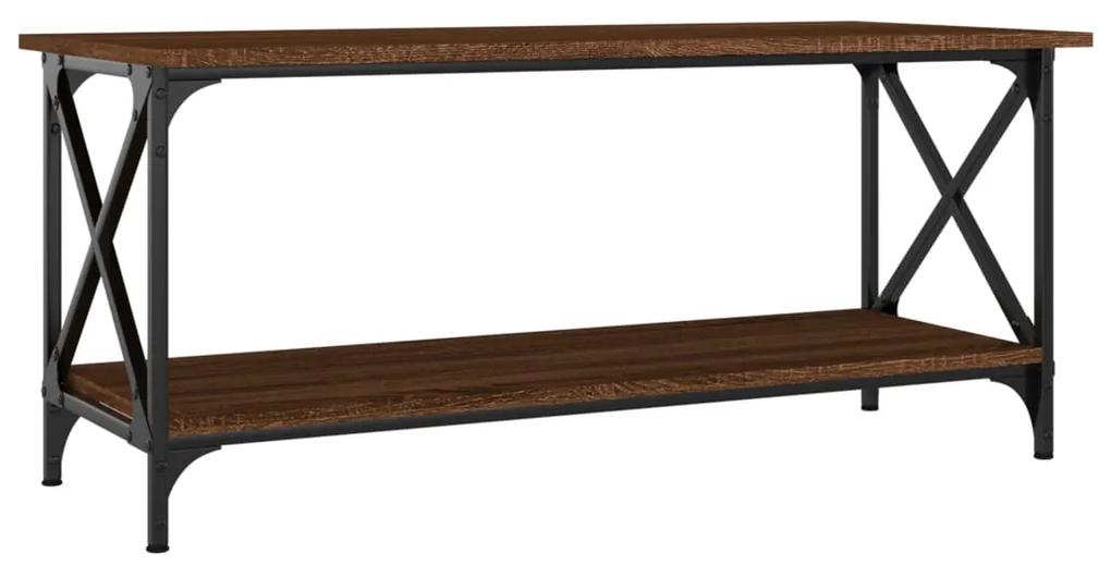 Mesa de centro 100x45x45 deriv. madeira/ferro carvalho castanho