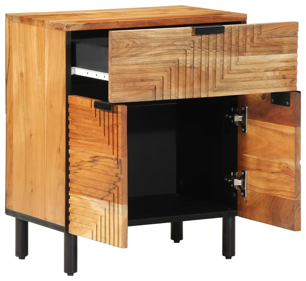 Mesa de cabeceira vidaXL 50x33x60 cm Madeira maciça de acácia