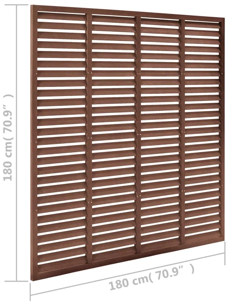 Painel de vedação estilo veneziana WPC 180x180 cm castanho