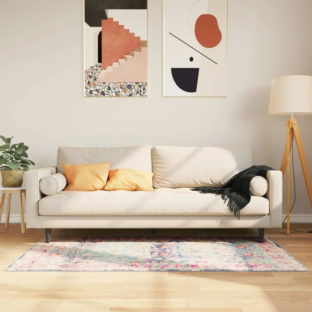 vidaXL Tapete lavável antiderrapante 80x150 cm multicor