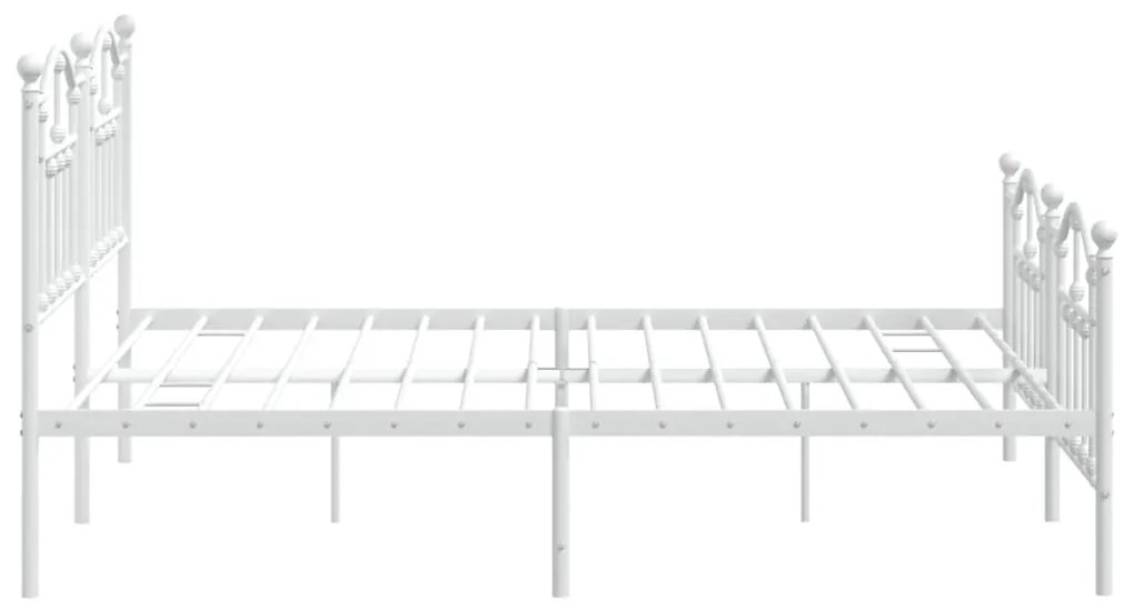 Estrutura de cama com cabeceira e pés 180x200 cm metal branco