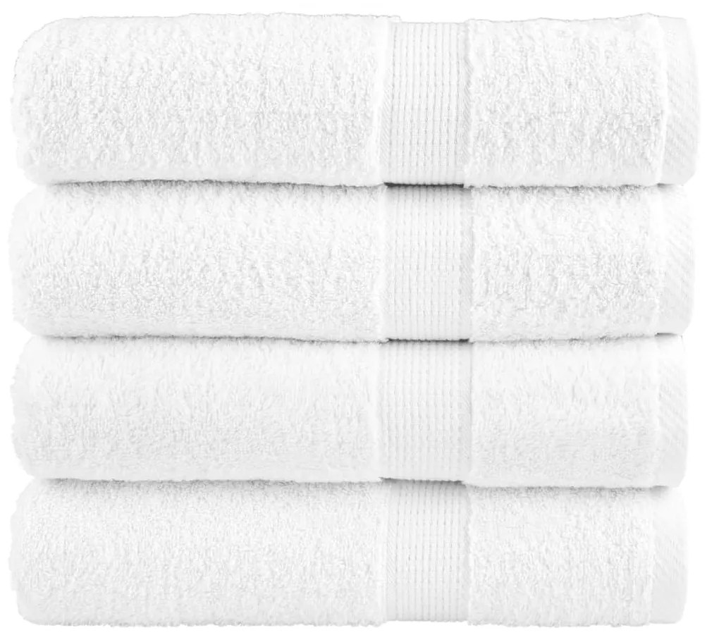 Toalhas de banho premium SOLUND 4pcs 100x150 cm 600 gsm branco