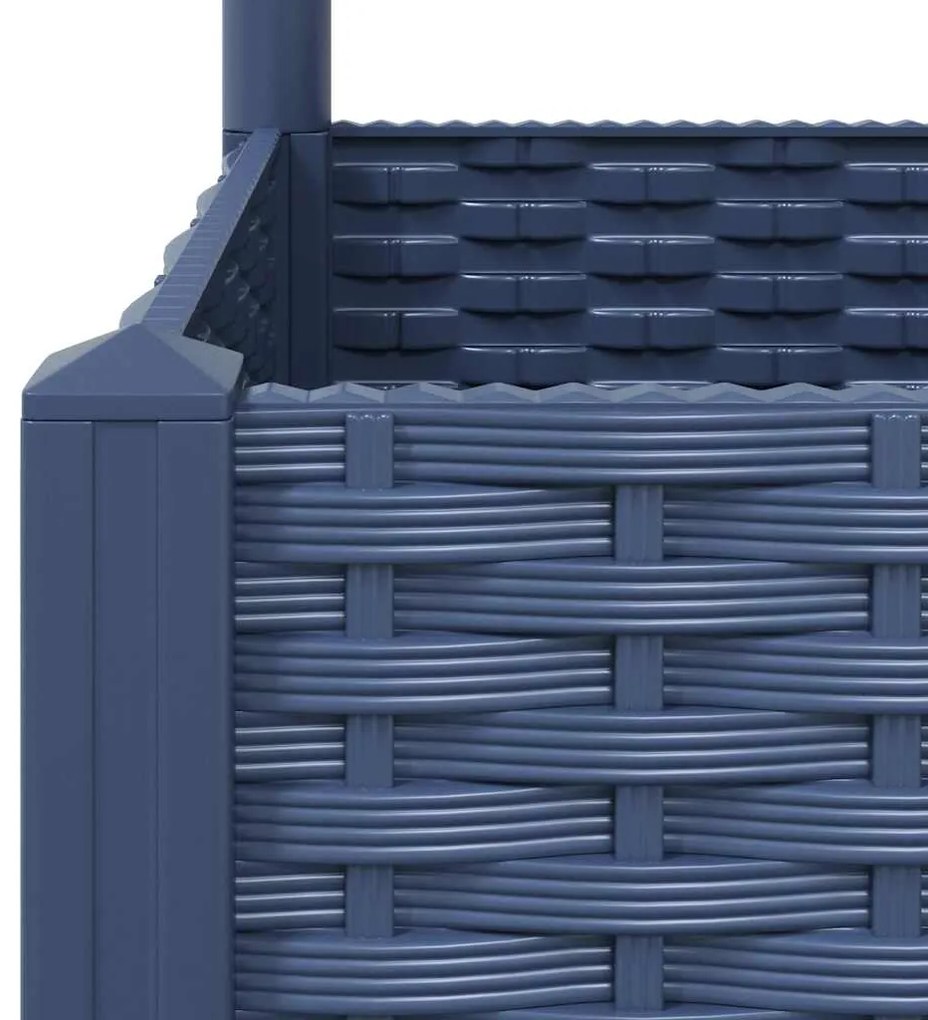 Vaso/floreira jardim c/ treliça 40x40x121,5 cm PP cinzento azul
