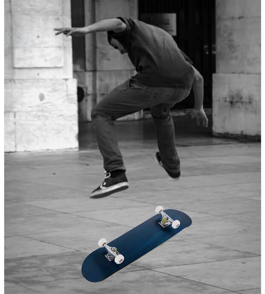 Skate Completo Funboard Minicruiser Prancha de Madeira Longboard 20x79cm-preto