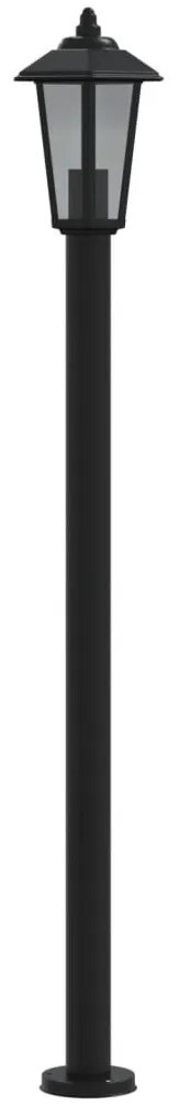 Candeeiro de chão para exterior 120 cm aço inoxidável preto