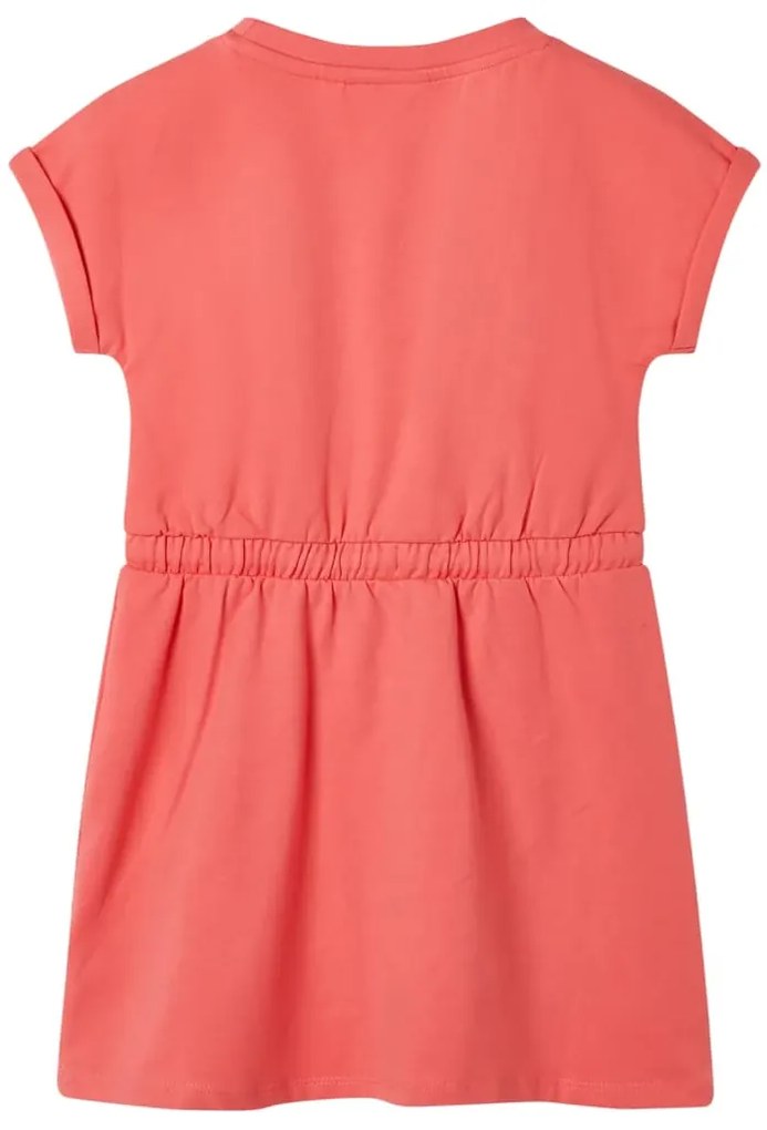 Vestido de criança com cordão cor coral 128
