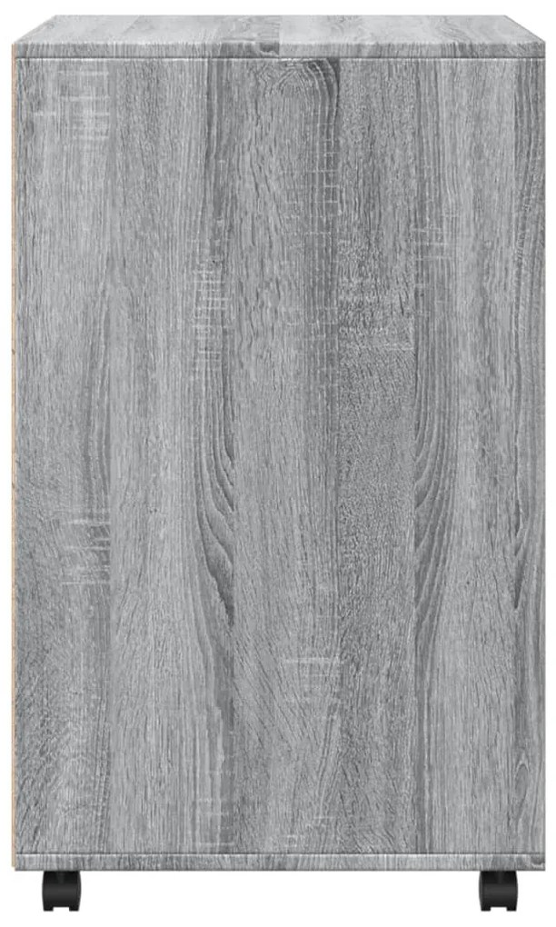 Móvel c/ rodas 60x48x81 cm derivados de madeira cinzento sonoma