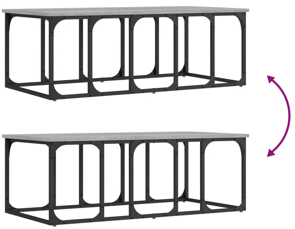 Mesa de centro 100x50x35,5 cm derivados madeira cinzento sonoma